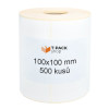 Termální etikety 100×100 mm bílé 500 ks, dutinka 40 mm, perforace