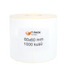 Termoetikety 60x60 mm bilé, návin 1000ks, dutinka kotoučku 40mm