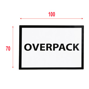 Výstražné etikety "Overpack" 100x70 250ks 40mm