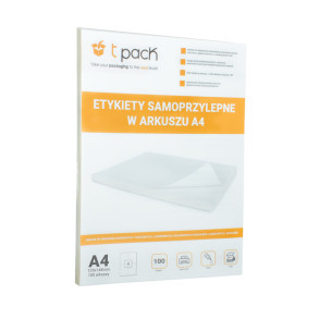 Samolepicí etikety v archu 105 x 148,5 mm, 4ks/A4, 100 listů