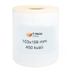 Termoetikety na zásilky 103 x 199 mm, návin 450ks, D25, perforace