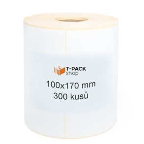Termoetikety 100x170 mm bilé, návin 300ks, D40mm Perforace