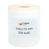 Termoetikety 100x170 mm bilé, návin 300ks, D40mm Perforace