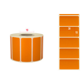 Neprůhledné termální etikety 30x15mm 19mm oranžové