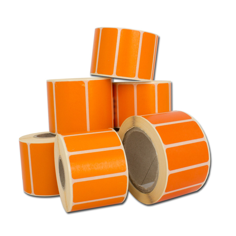 Neprůhledné termální etikety 35x15mm 19mm oranžové