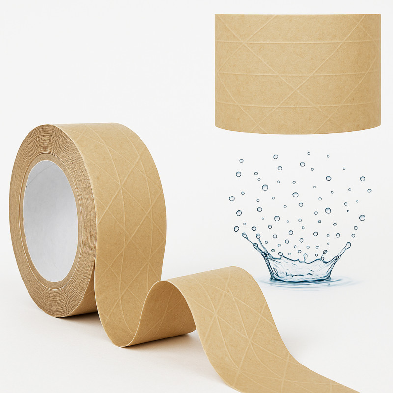 Zesílená papírová balicí páska 50 mm x 60 yardů aktivovaná vodou