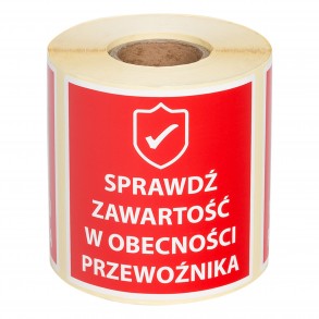 Zkontrolujte obsah v přítomnosti dopravce