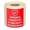 Zkontrolujte obsah v přítomnosti dopravce