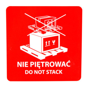 Výstražné samolepící  etikety  s nápisem "Nie piętrować", 70x70mm, 1000ks, 40mm