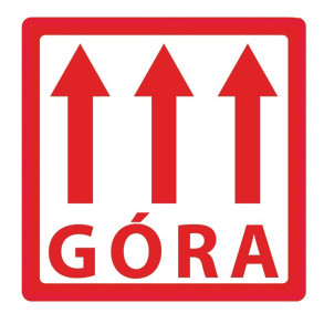 Výstražné etikety  s nápisem "Góra", 100x100mm, 500ks, 40mm