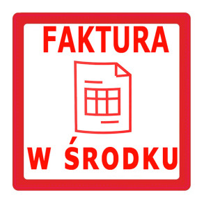 Výstražné etikety  s nápisem "Faktura w środku", 100x100mm, 500ks 40mm