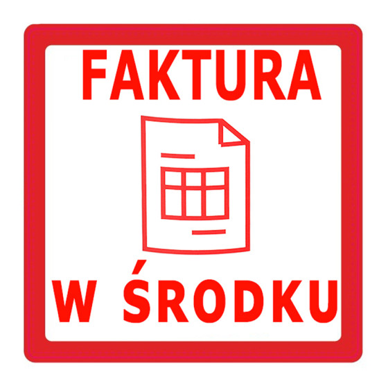 Výstražné etikety s nápisem "Faktura w środku", 100x100mm, 500ks 40mm Výstražné etikety s nápisem "Faktura w środku", 100x100mm, 500ks 40mm