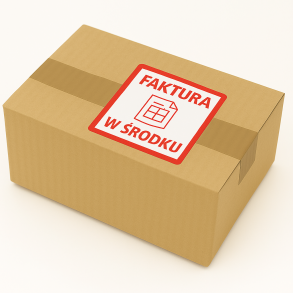 Výstražné etikety  s nápisem "Faktura w środku", 100x100mm, 500ks 40mm