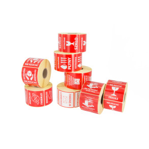 Výstražné etikety "Overpack" 100x70 250ks 40mm