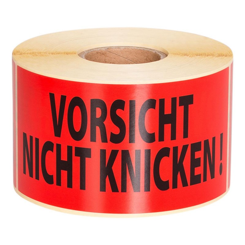 Výstražné etikety  s nápisem "VORSICHT NICHT KNICKEN", 70x140mm, 500ks, 40mm