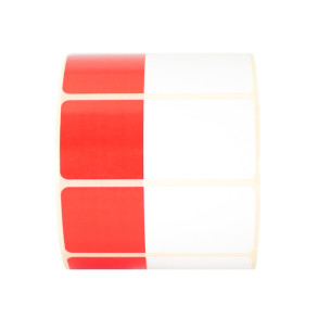 Termoetikety 70x30mm bílé/červené, návin 1000ks, dutinka kotoučku 40mm