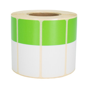 Termoetikety 70x30mm bílé/zelené, návin 1000ks, dutinka kotoučku 40mm