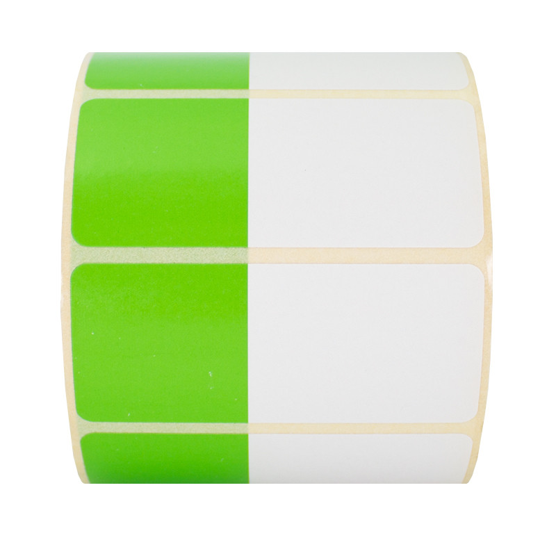 Termoetikety 70x30mm bílé/zelené, návin 1000ks, dutinka kotoučku 40mm