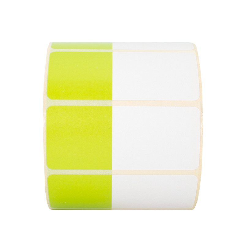 Termoetikety 70x30mm bílá/světle zelená, návin 1000ks, dutinka kotoučku 40mm
