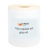 Termotransferové etikety z bílé matné PP fólie 102x148 mm s perforací