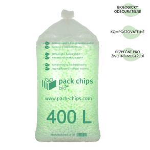 Fixační výplňová tělíska Pack Chips BIO, 400 litrů, Zelená