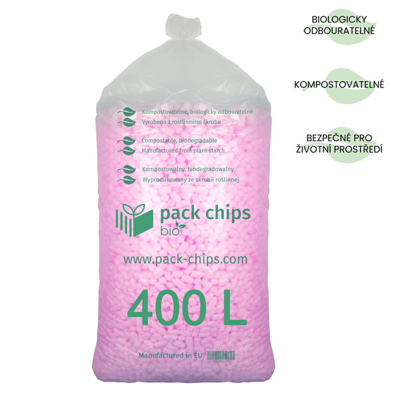 Výplňový materiál Pack Chips Bio Růžový 0,4 m3