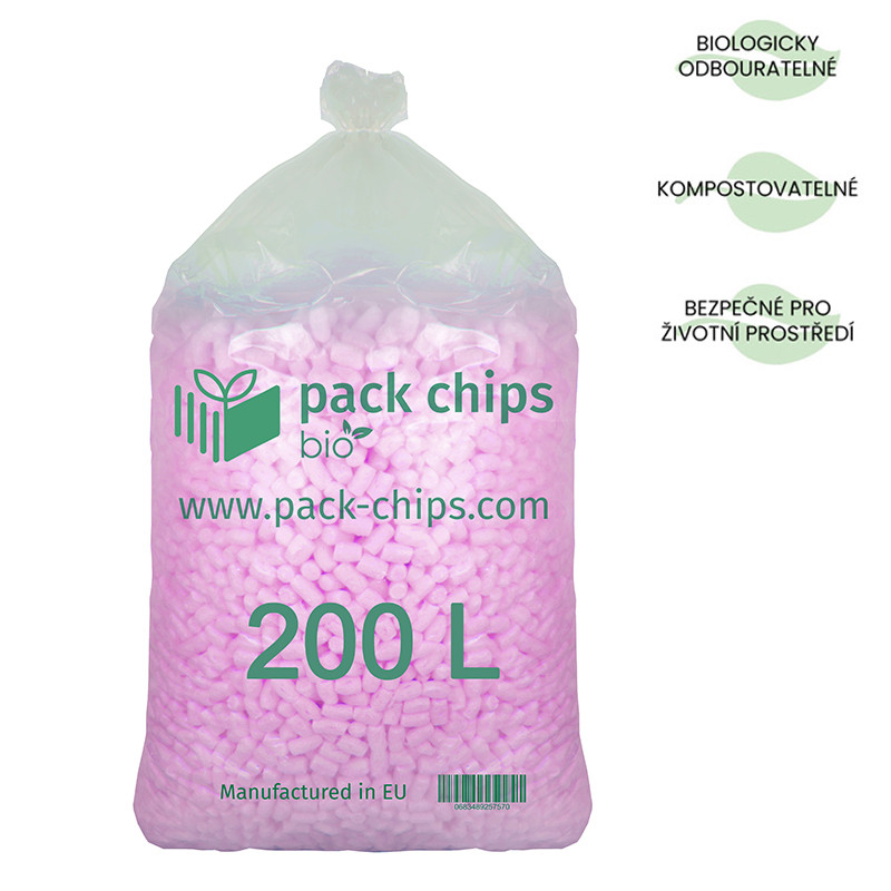 Výplňový materiál Pack Chips Bio Růžový 0,2 m3