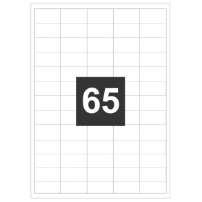 Samolepící etikety 38x21mm, 65ks na A4, 100 listů