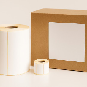 Termální etikety 100×100 mm bílé 500 ks, dutinka 40 mm, perforace