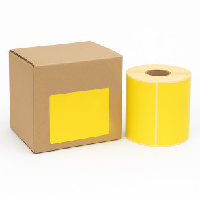 Termoetikety 100x150 mm žluté, návin 500ks, dutinka 25mm Perforace