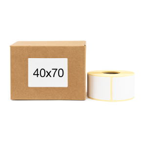 Termoetikety 40x70 mm bilé, návin 1000ks, dutinka kotoučku 40mm