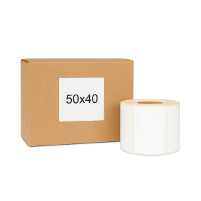 Termoetikety 50x40 mm bilé, návin 1000ks, dutinka kotoučku 40mm