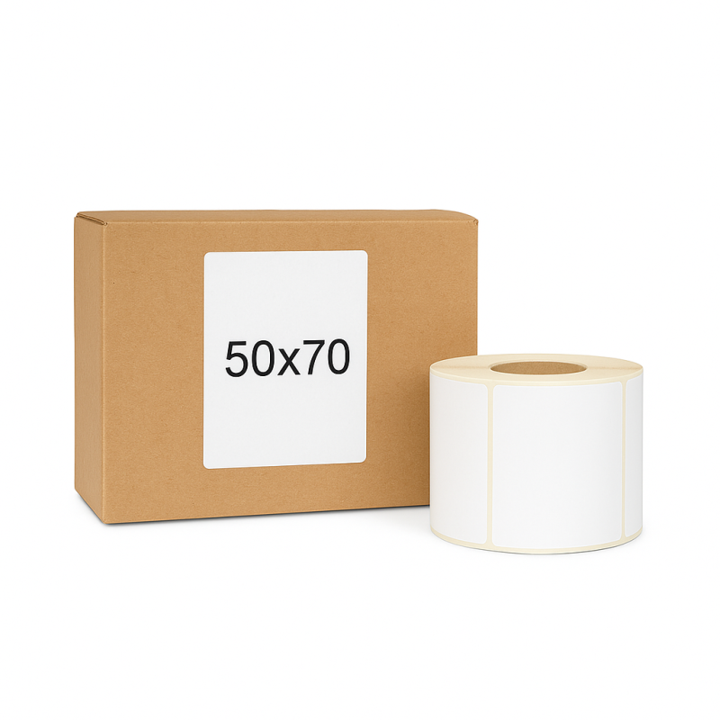 Termální etikety 50x70 1000ks 40mm žil Bílá
