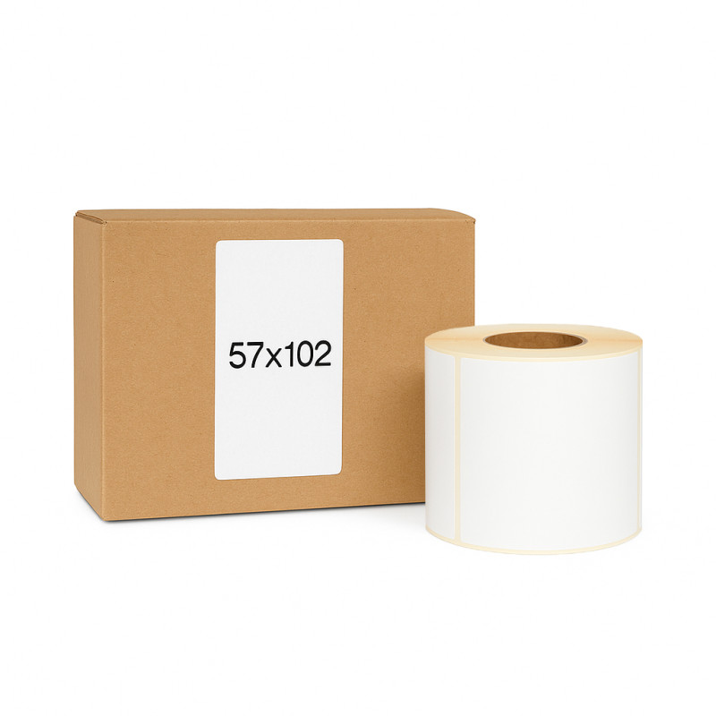 Termoetikety 57x102 mm bilé, návin 700ks, dutinka kotoučku 25mm