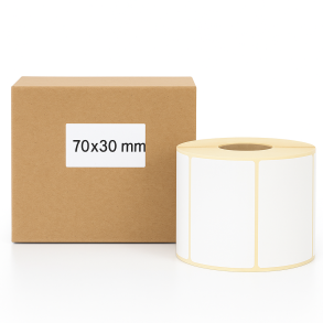 Termoetikety 70x30 mm bilé, návin 1000ks, dutinka kotoučku 40mm