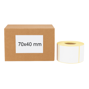 Termoetikety 70x40 mm bilé, návin 1000ks, dutinka kotoučku 40mm