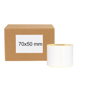 Termoetikety 70x50 mm bilé, návin 1000ks, dutinka kotoučku 40mm