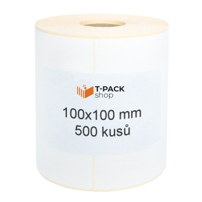 Termotransferové etikety 100x100mm 500 ks 40mm bílé