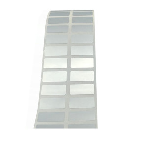 Polyesterové štítky 20 x 10 mm, 1000 kusů, stříbrný lesk