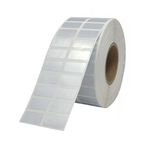 Polyesterové štítky 20 x 10 mm, 1000 kusů, stříbrný lesk