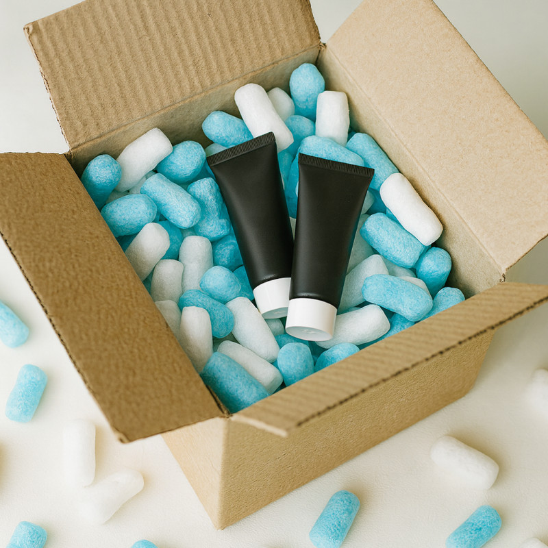 Fixační výplňová tělíska Pack Chips BIO, 200 litrů, v krabici - Arktická Modř