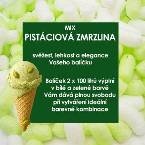 Fixační výplňová tělíska Chips BIO, 200 litrů, v krabici - Pistáciová zmrzlina