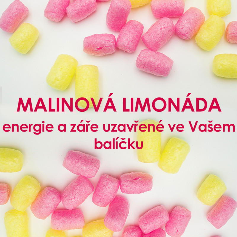 Fixační výplňová tělíska Pack Chips BIO, 200 litrů, v krabici - Malinová limonáda