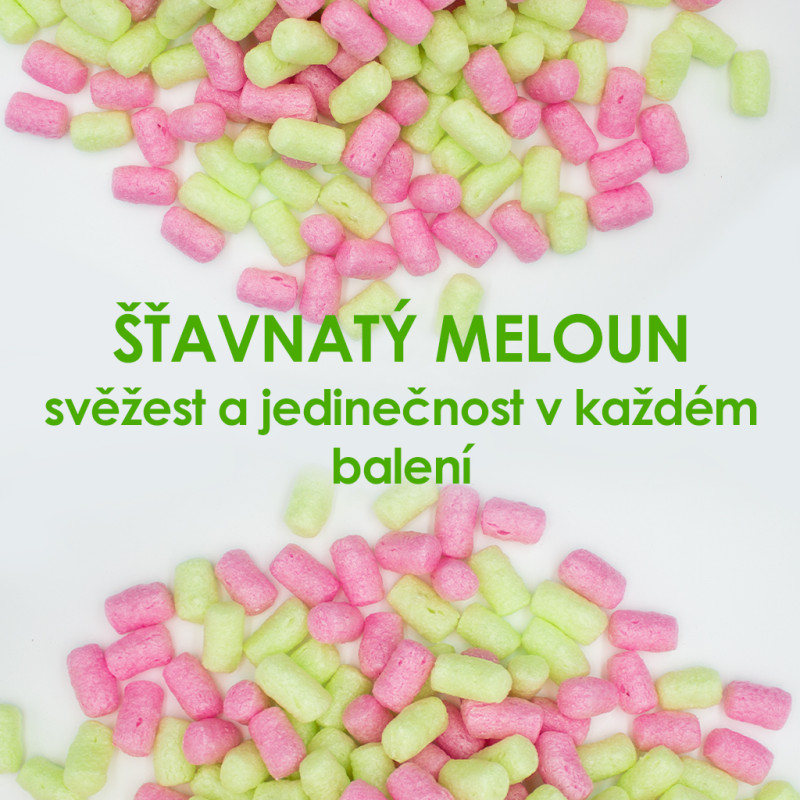 Fixační výplňová tělíska Pack Chips BIO, 200 litrů, v krabici - Šťavnatý meloun