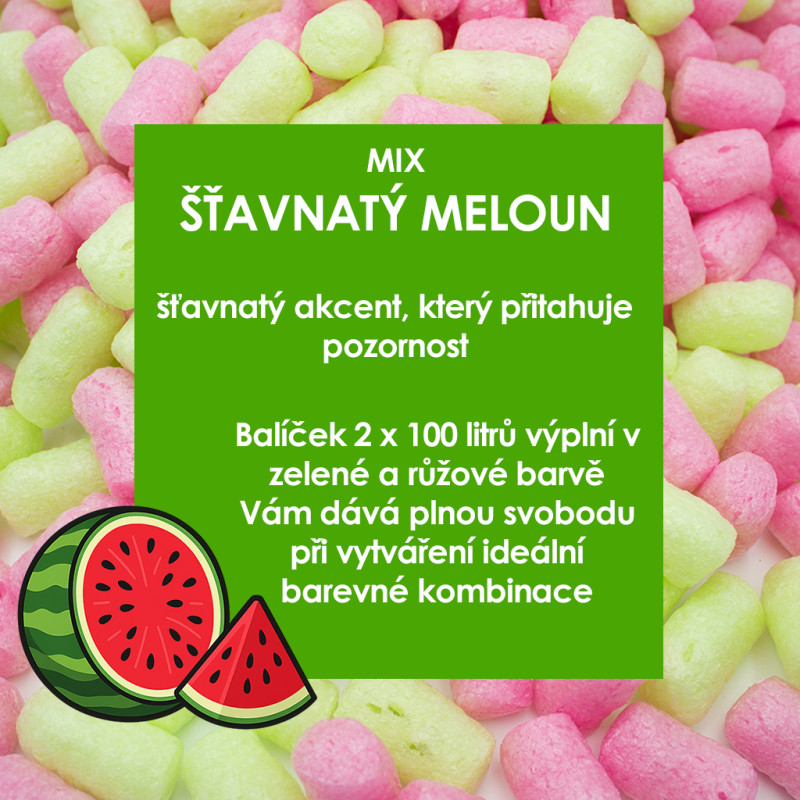 Fixační výplňová tělíska Pack Chips BIO, 200 litrů, v krabici - Šťavnatý meloun