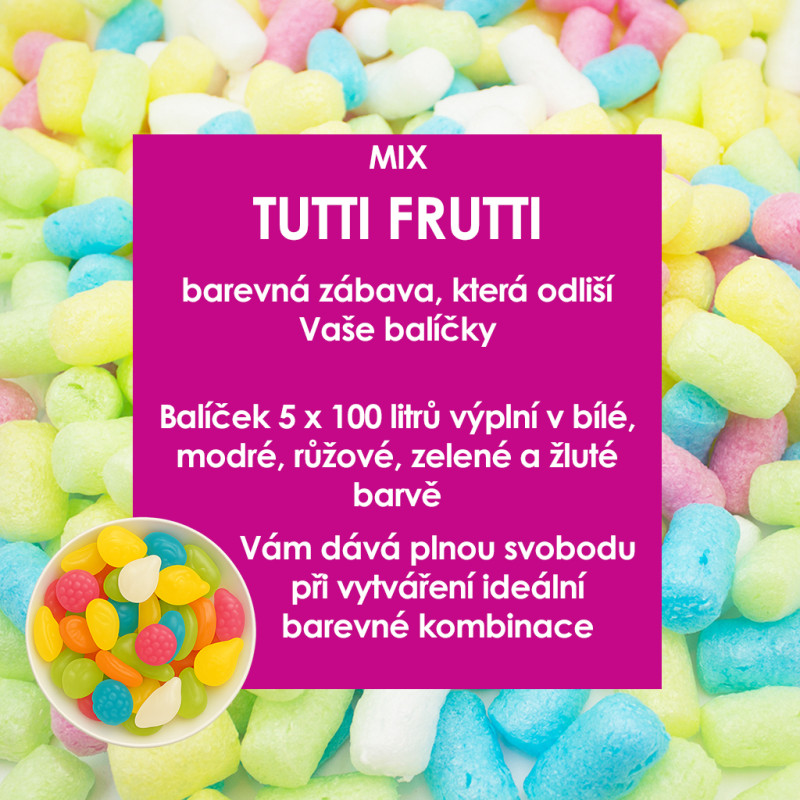 Fixační výplňová tělíska Pack Chips BIO, 500 litrů, v krabici - Tutti Frutti