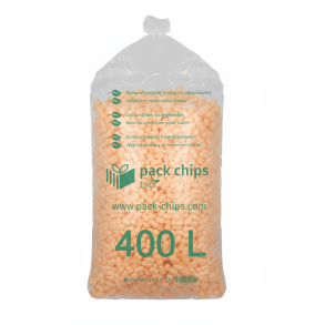 Fixační výplňová tělíska Pack Chips BIO, 400 litrů, Oranžový