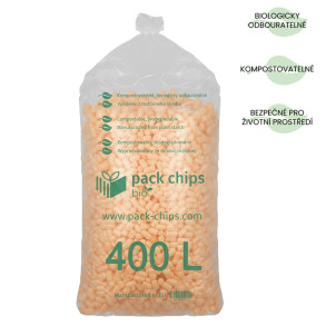 Fixační výplňová tělíska Pack Chips BIO, 400 litrů, Oranžový
