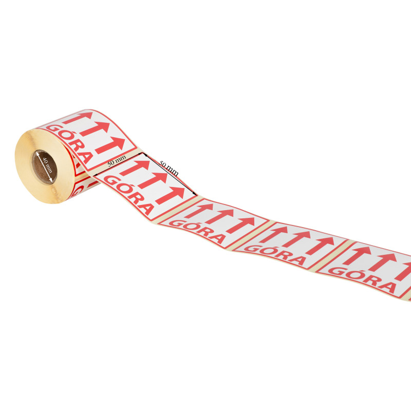 Výstražné etikety s nápisem "Góra", 50x50mm, 1000ks, 40mm