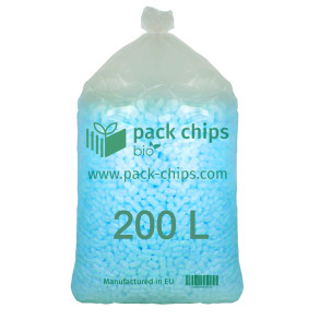 Fixační výplňová tělíska Pack Chips BIO, 200 litrů, modrá